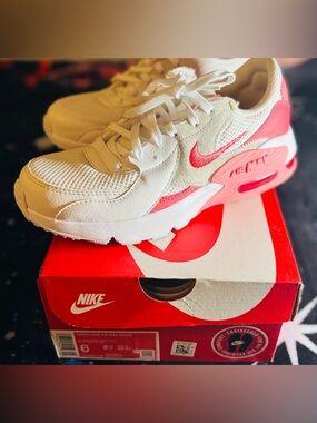 Nike Women’s Air Max White with Pink/Coral Accents Sneakers